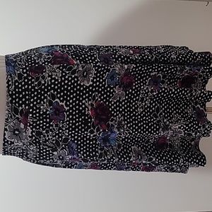TORRID PLUS SIZE FLORAL POLKA DOT CASUAL COLORFUL NEON MIDI SKIRT DRESS 0